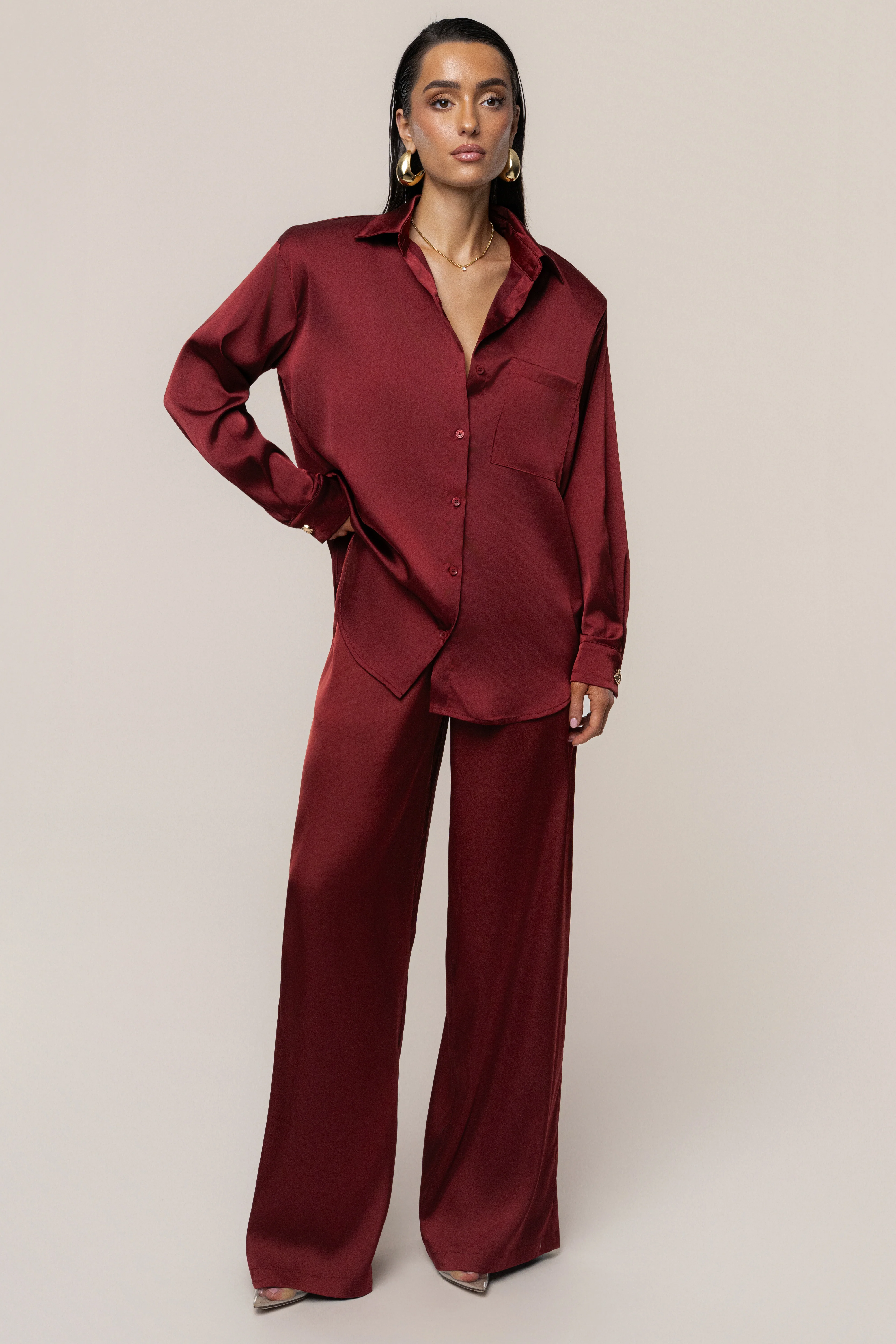 Burgundy Sunny Day Drawstring Pants