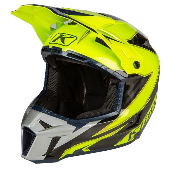 KLIM F3 CARBON OFF-ROAD LIGHTNING 2024 cross helmet - Yellow / BlackRef: KLI0344