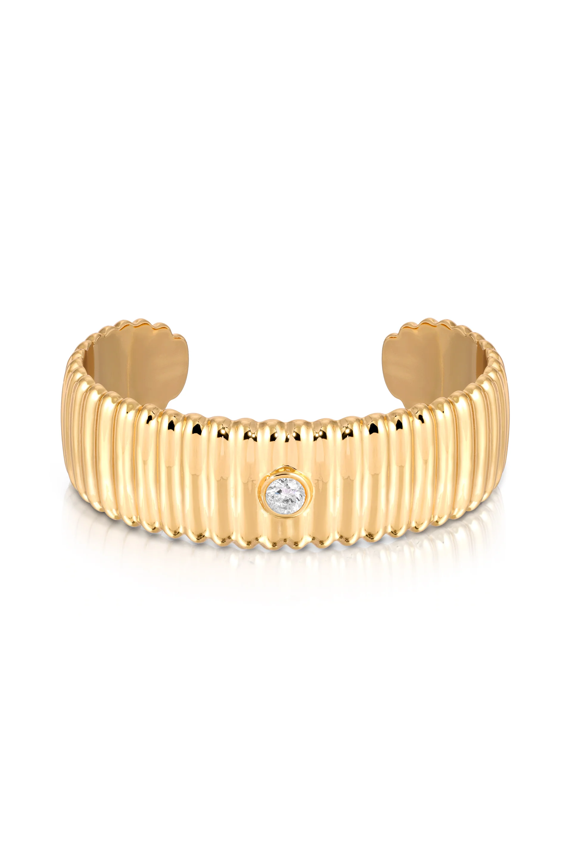 Ribbed Crystal Cuff