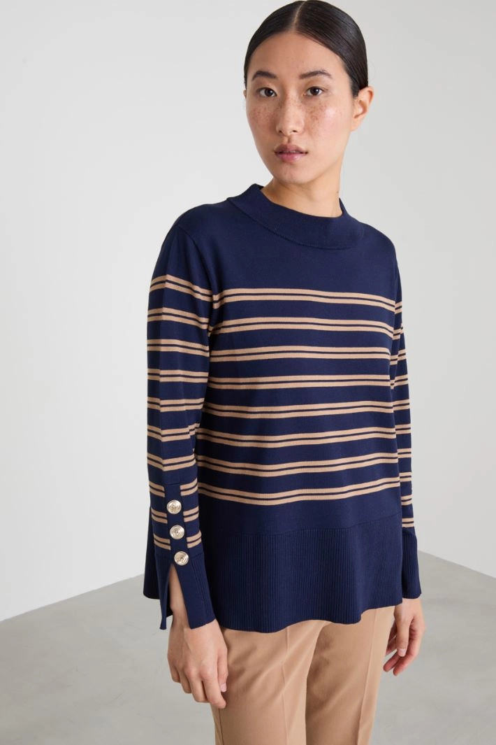 Viscose blend sweater - BLUE