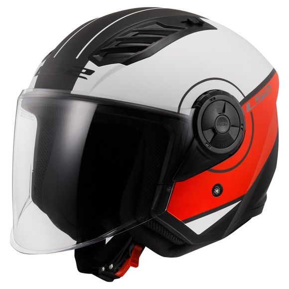 LS2 OF616 AIRFLOW II COVER Open-Face Helmet - White / RedRef: LS0997
