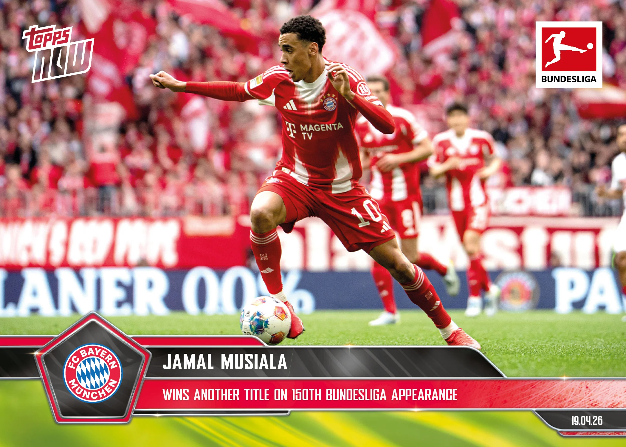 Jamal Musiala - 2025-26 Bundesliga Topps NOW® - Card 172 - PR: 786