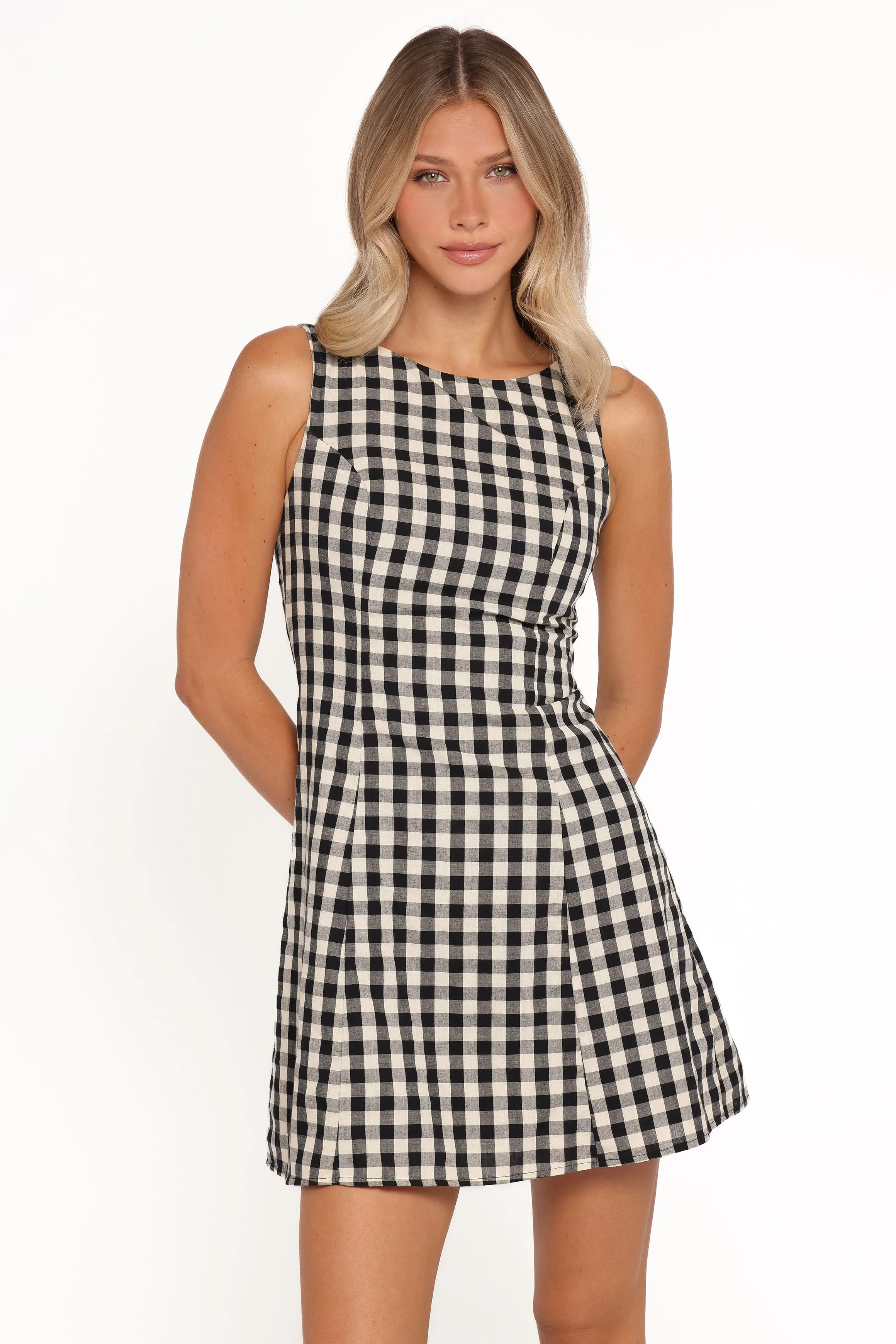 Circe Mini Dress - Black Gingham