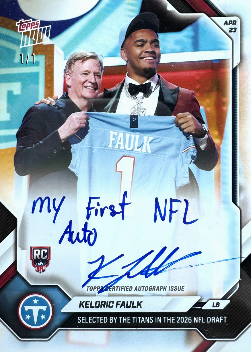 Keldric Faulk - 2026 NFL Topps NOW® - Card KFAU - PR: 1356
