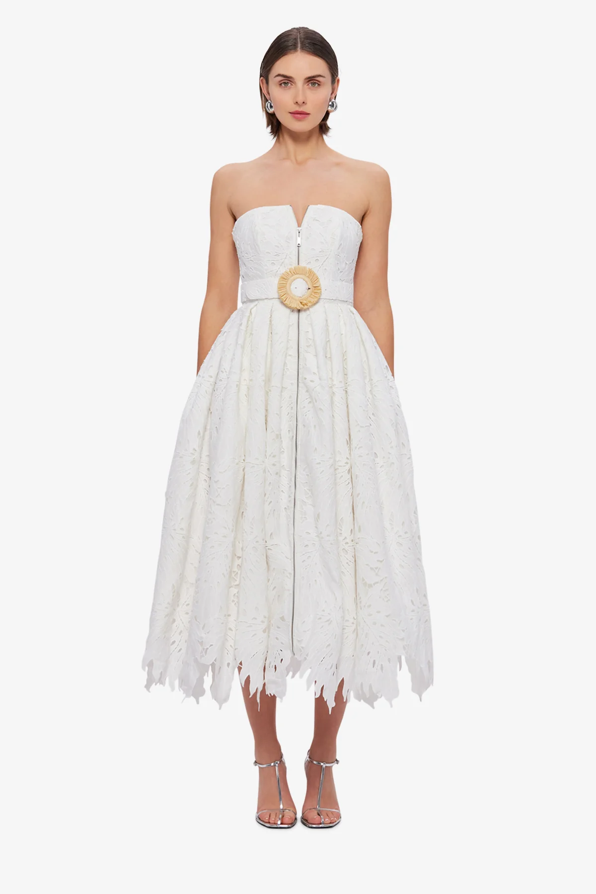 Norine Bustier Midi Dress - Snow