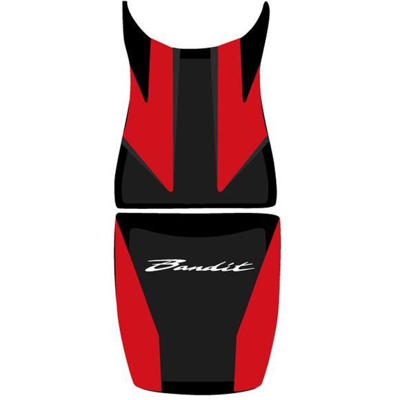 Bagster red/black white letters seat coverRef: 2216B