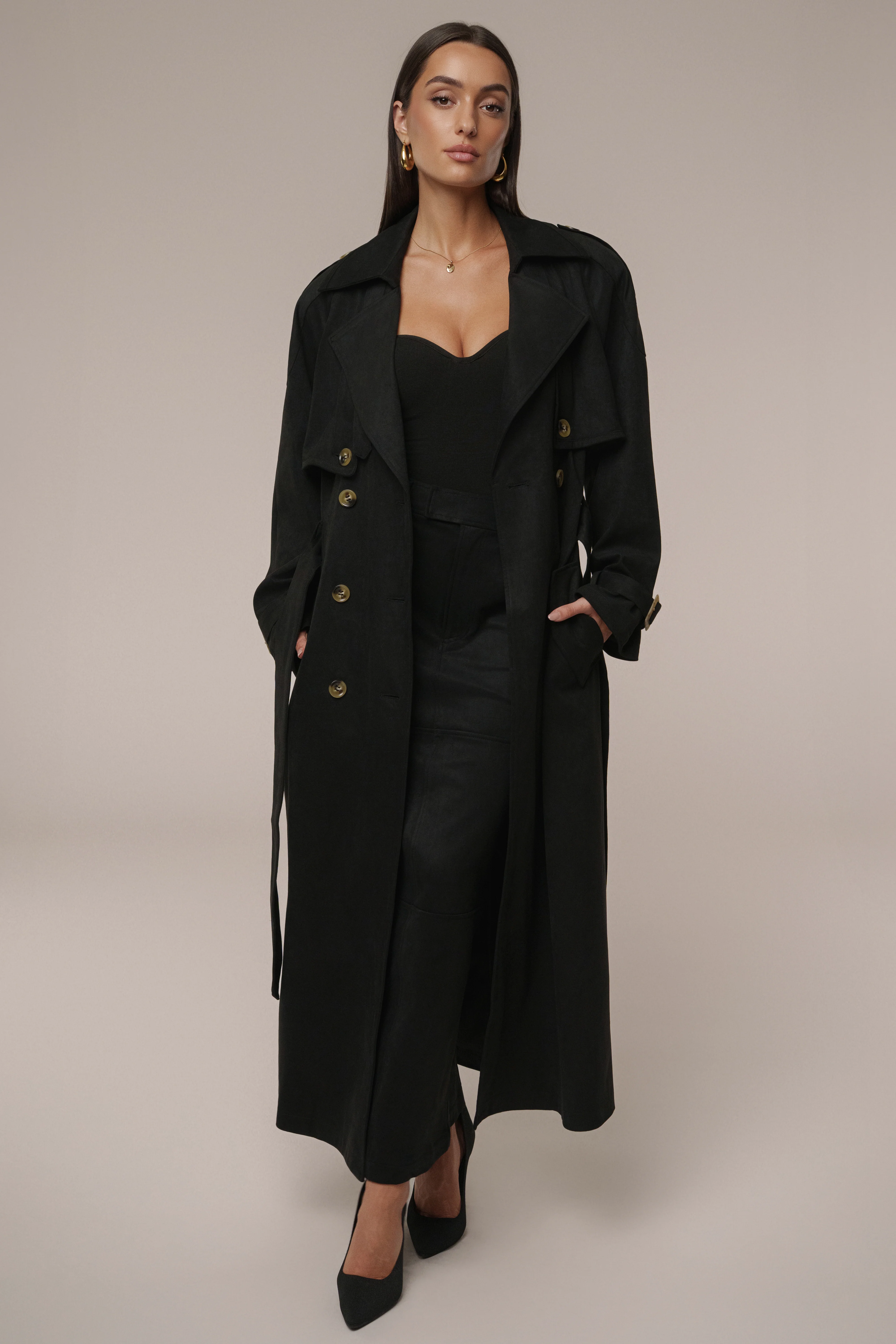 Black Joy Suede Maxi Skirt