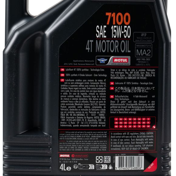 Motul 7100 15W50 4L Universal engine oilRef: MOT0023 / 104299