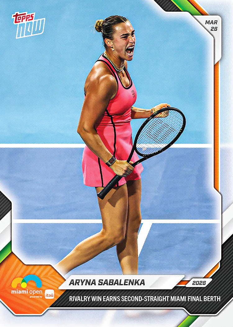 Aryna Sabalenka - 2026 Topps NOW® Tennis - Card 12 - PR: 984