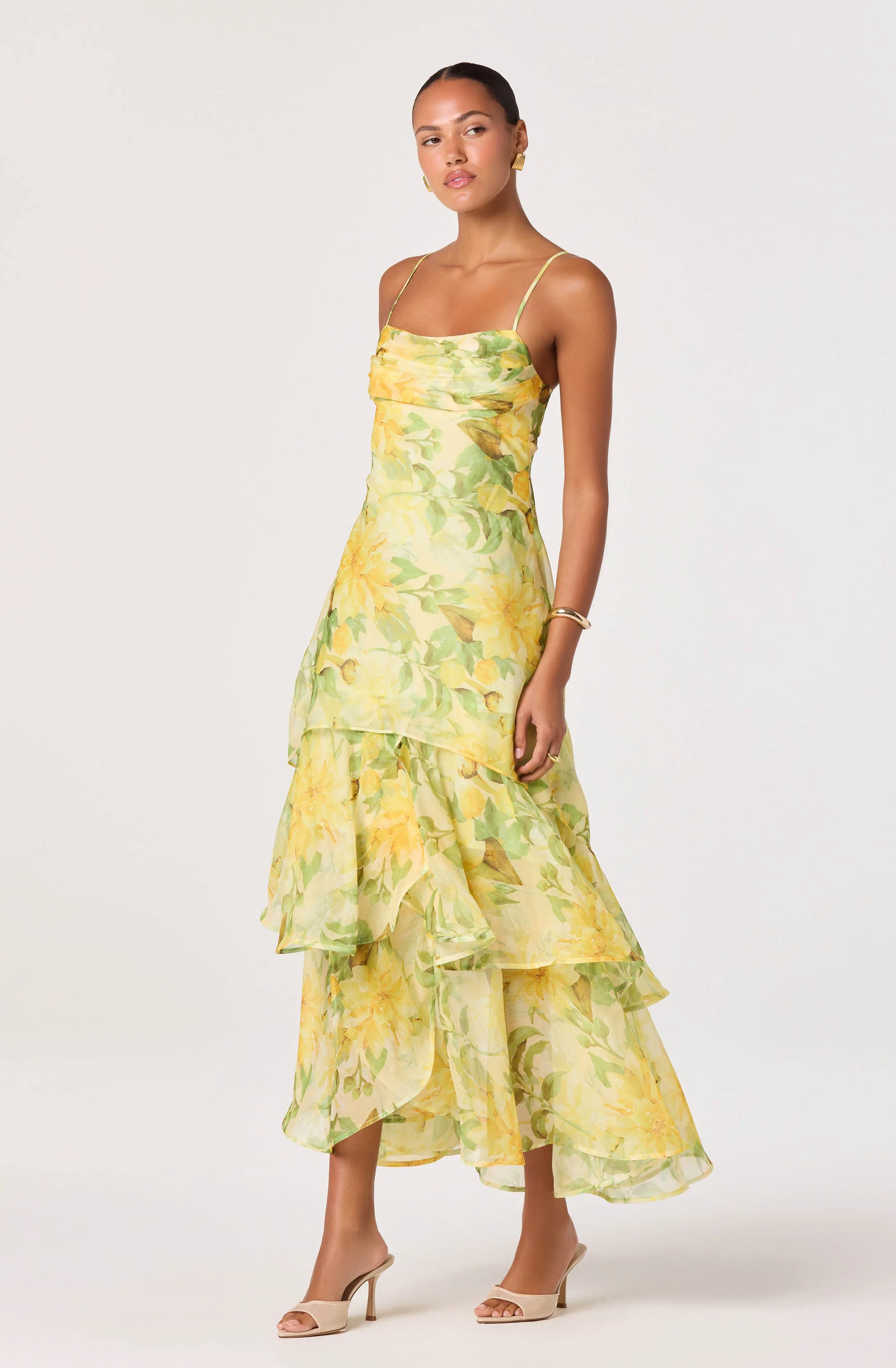 Alison Floral Tiered Drop-Waist Maxi Dress