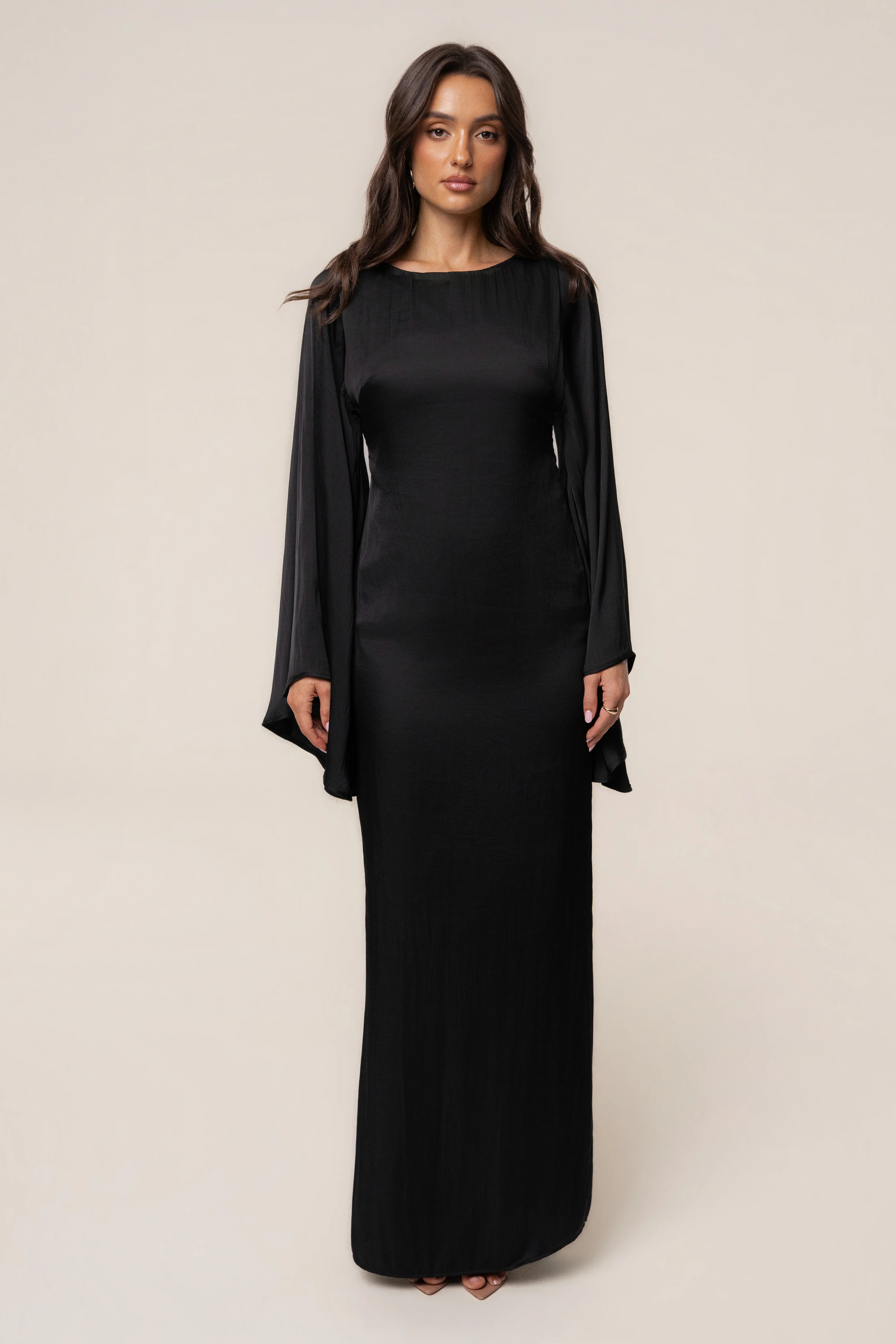 Black Soft Current Maxi Dress