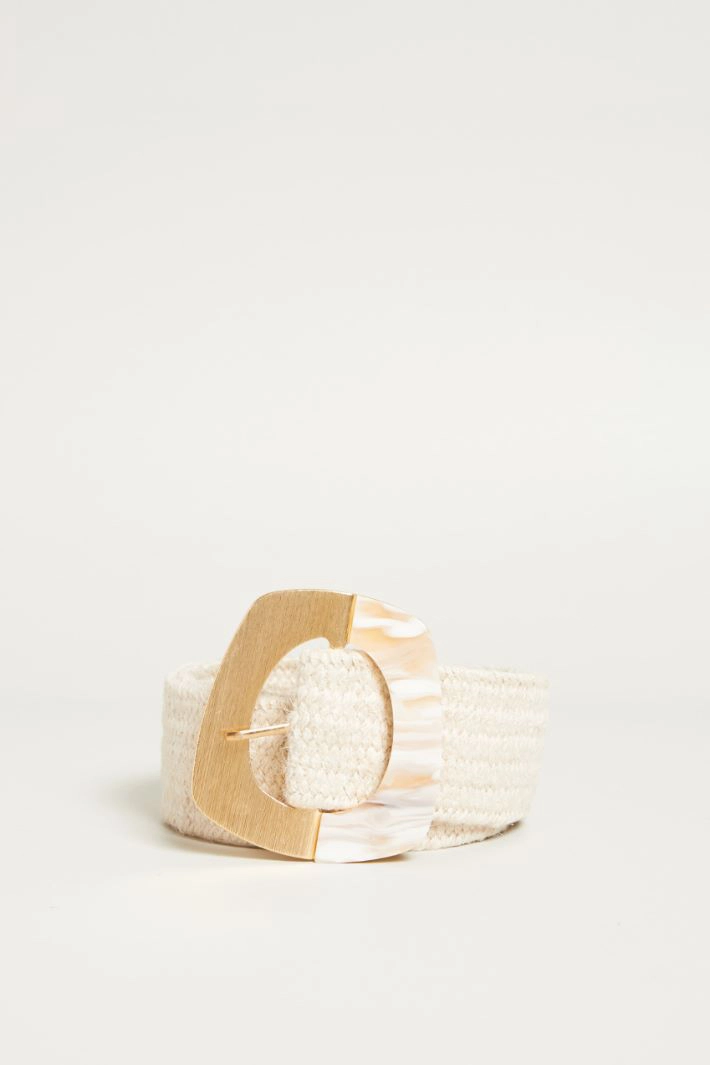 Raffia-effect belt - BEIGE
