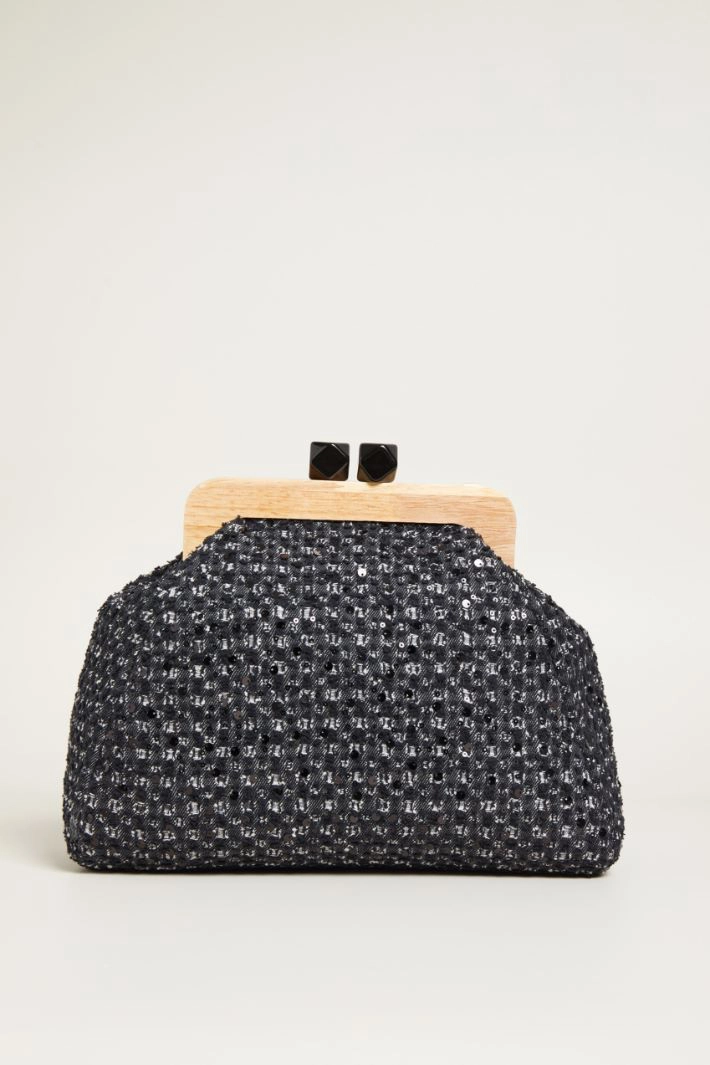 Maxi boucle clutch - BLACK BEIGE