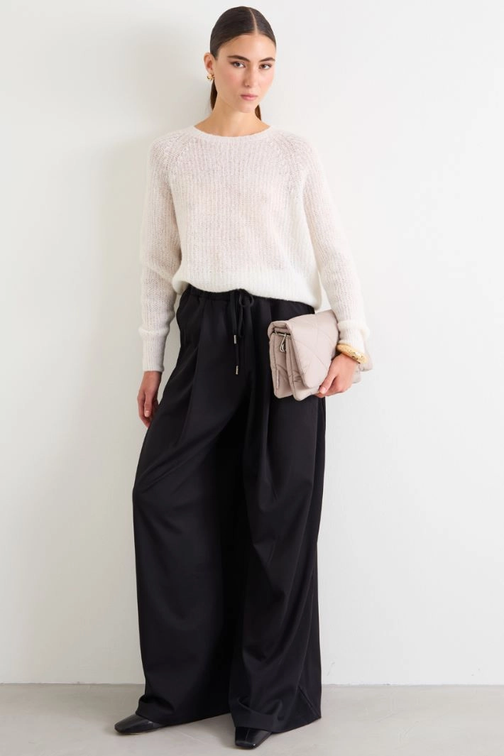 Alpaca-blend sweater - WHITE