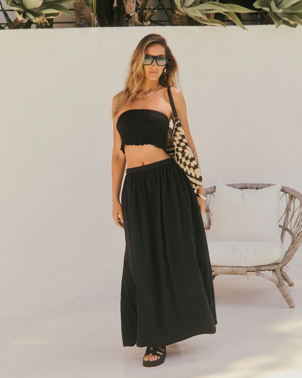 Sunveil Smocked Ripstop Cropped Top