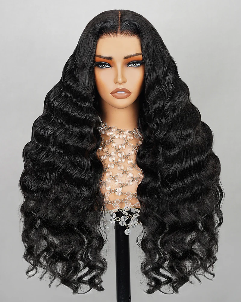 Ophirawig 6x5 invisible knots Glueless Natural Loose Deep Wave Wig Pre-cut Lace Natural Black Beginner Friendly