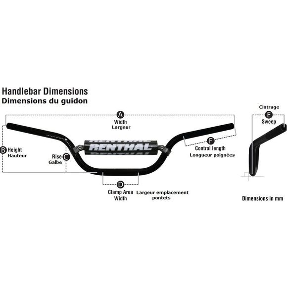 Guidon Renthal FATBAR 28 KTM LOW UniverselRef : 8782108 / 1081461001