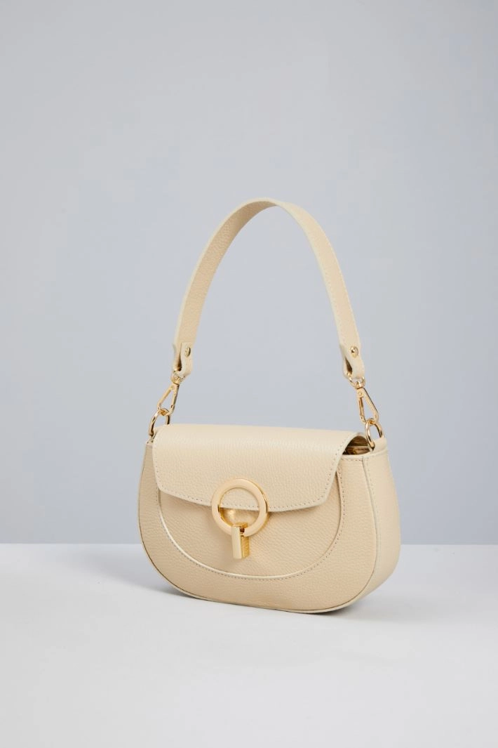 Bag with metal detail - CREAM GOLD