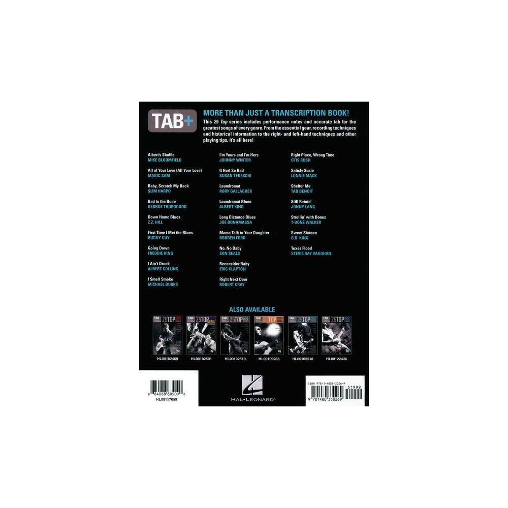Hal Leonard Tab+ 25 Top Blues Songs – Thomann Ireland