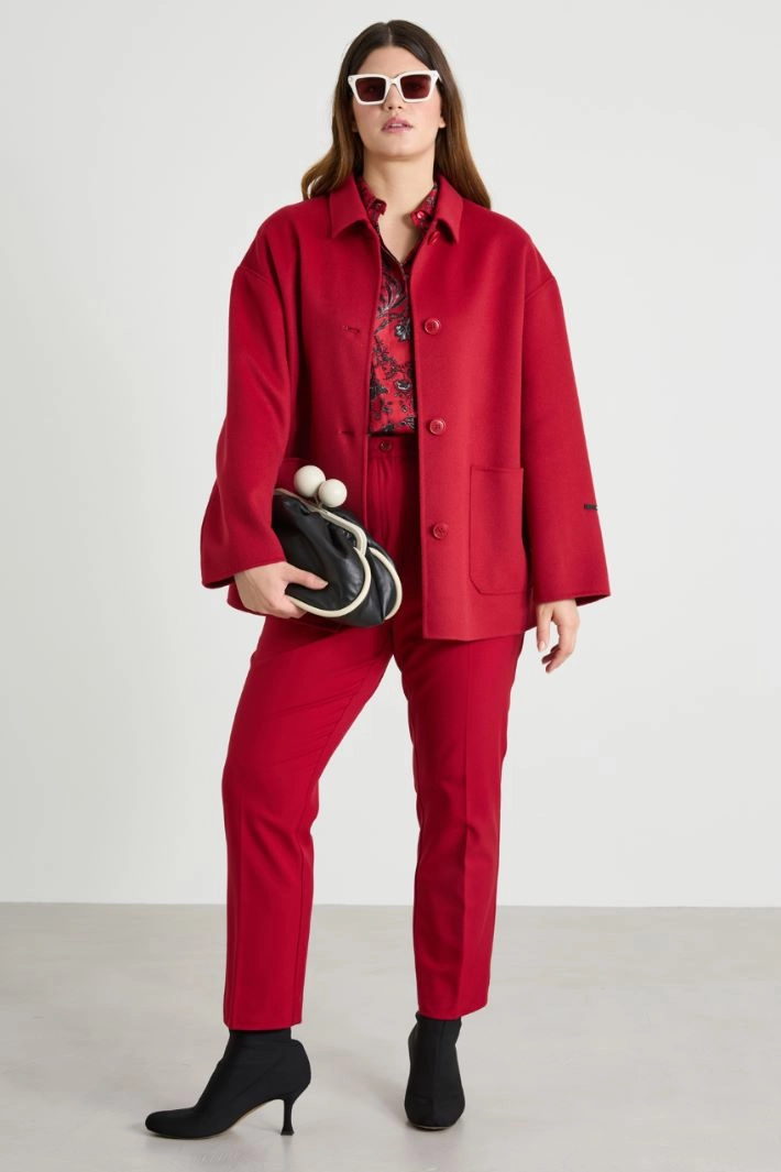 Double wool coat - RED