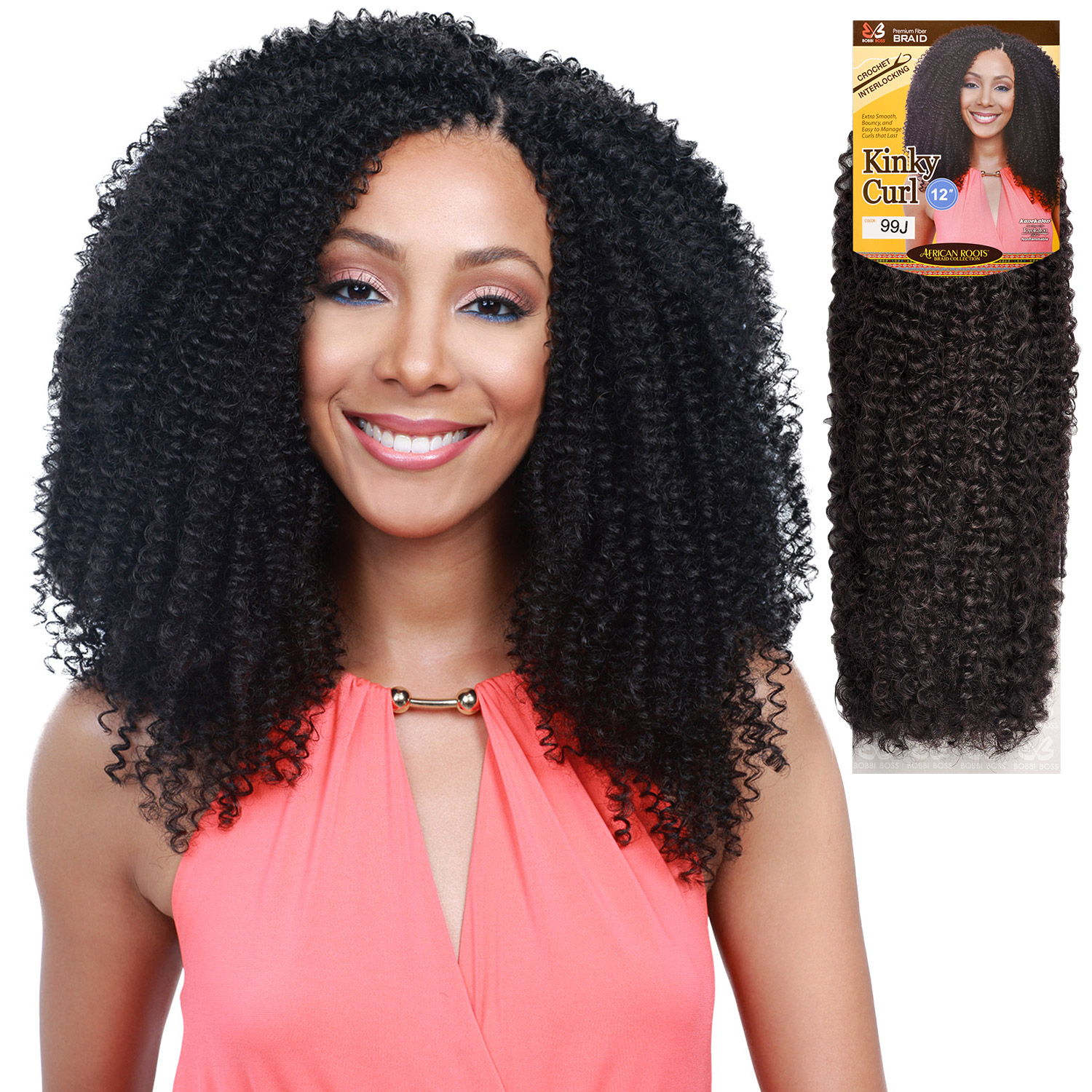 Bobbi Boss Synthetic Kanekalon Hair Braids African Roots Braid Kinky Curl 12