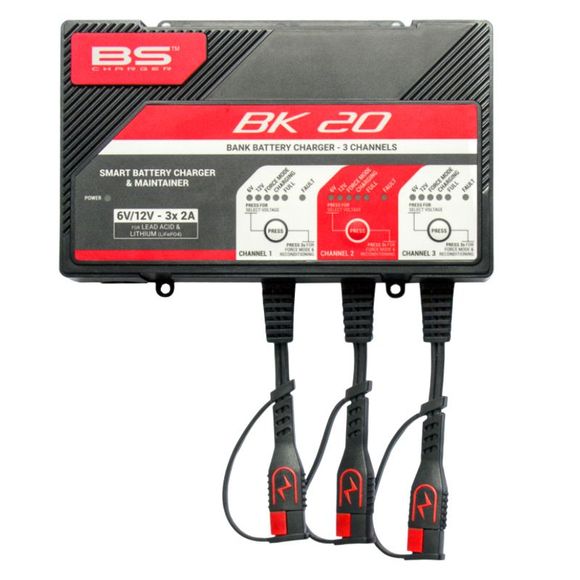 Chargeur de batterie BS Battery BK20 Intelligent 6V/12V 3X2A (batterie acide/lithium) UniverselRef : BSB0006 / 1105619
