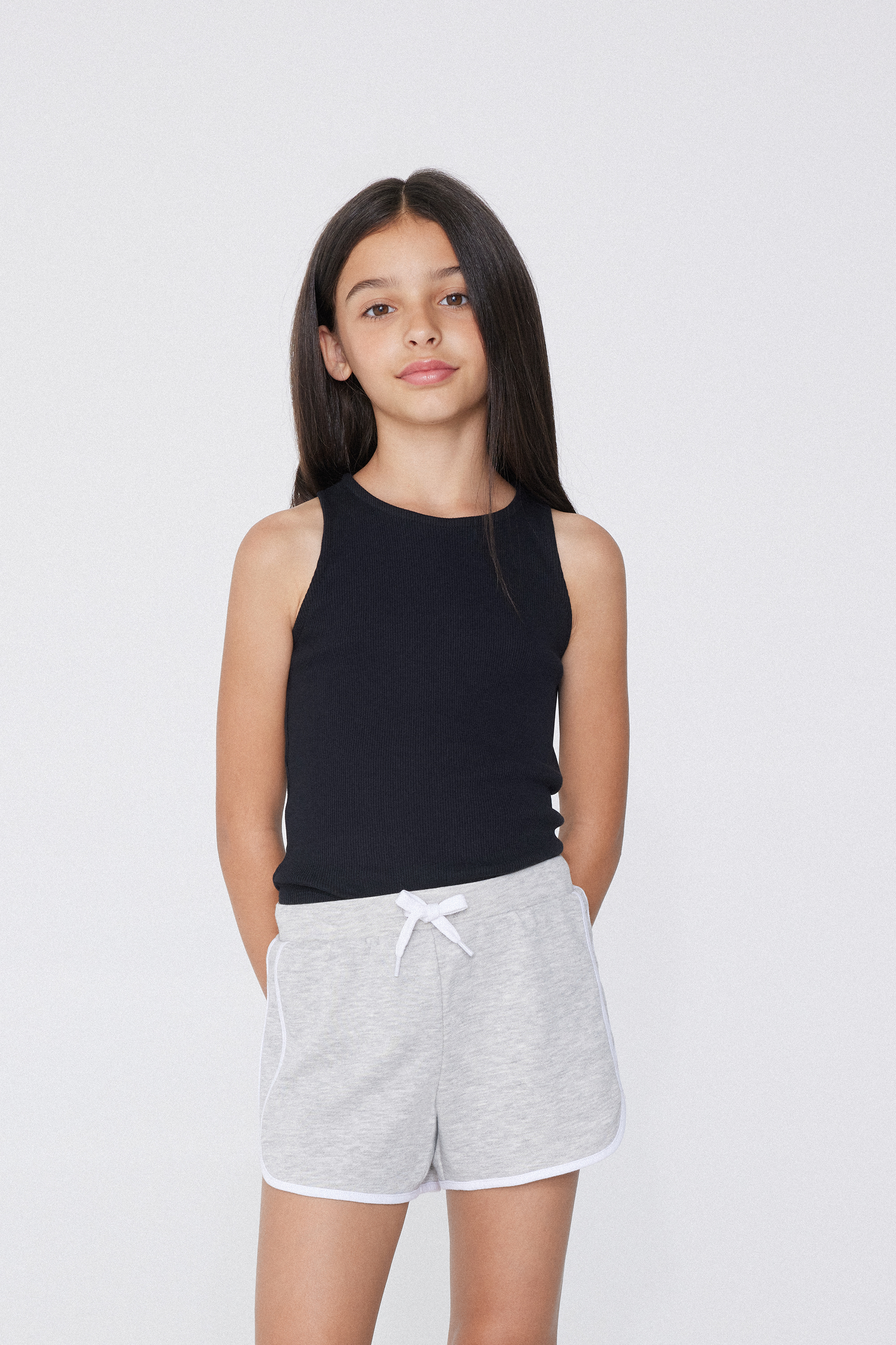 Girls’ Ribbed Camisole with Wide Shoulder Straps