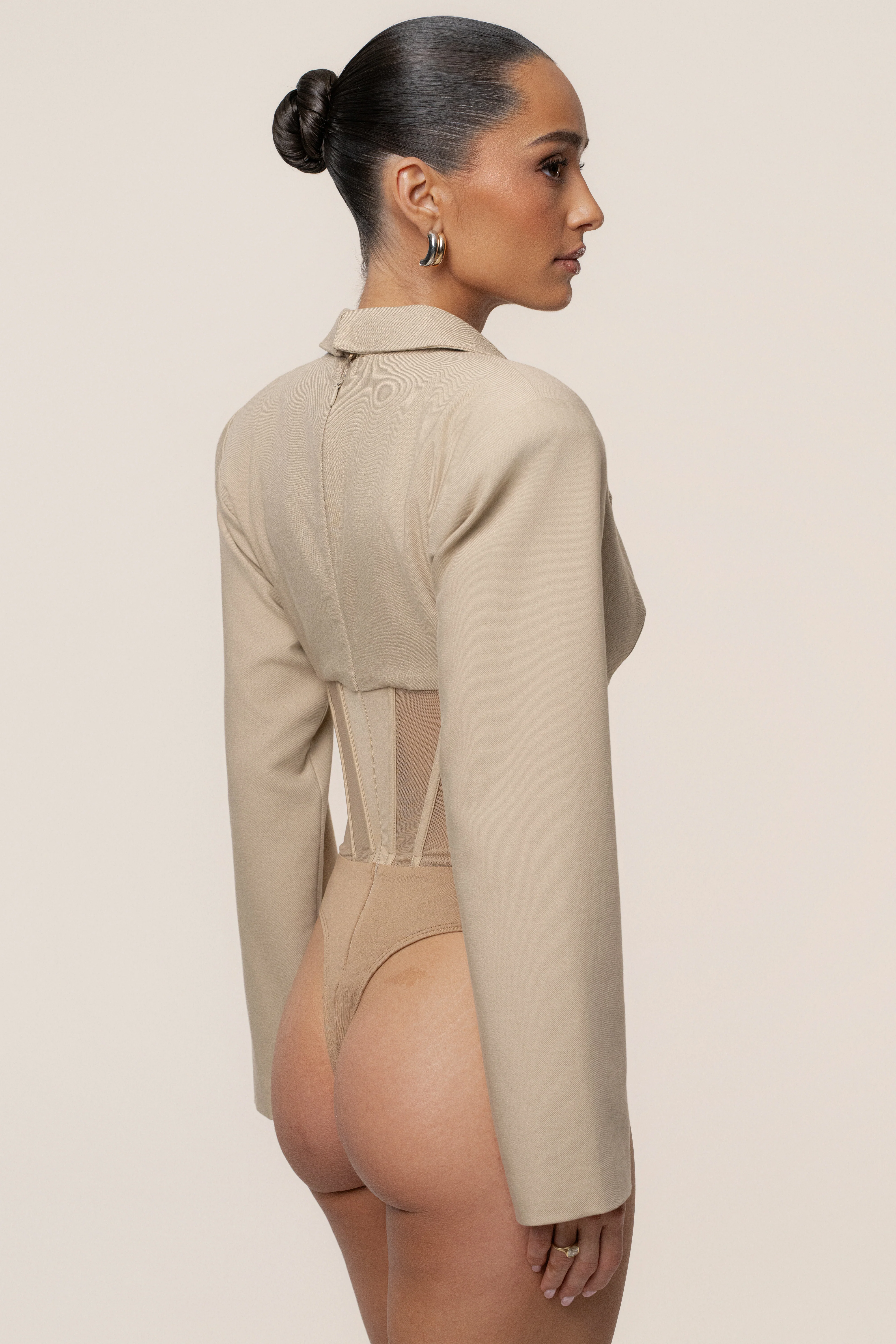 Stone Downtown Blazer Bodysuit