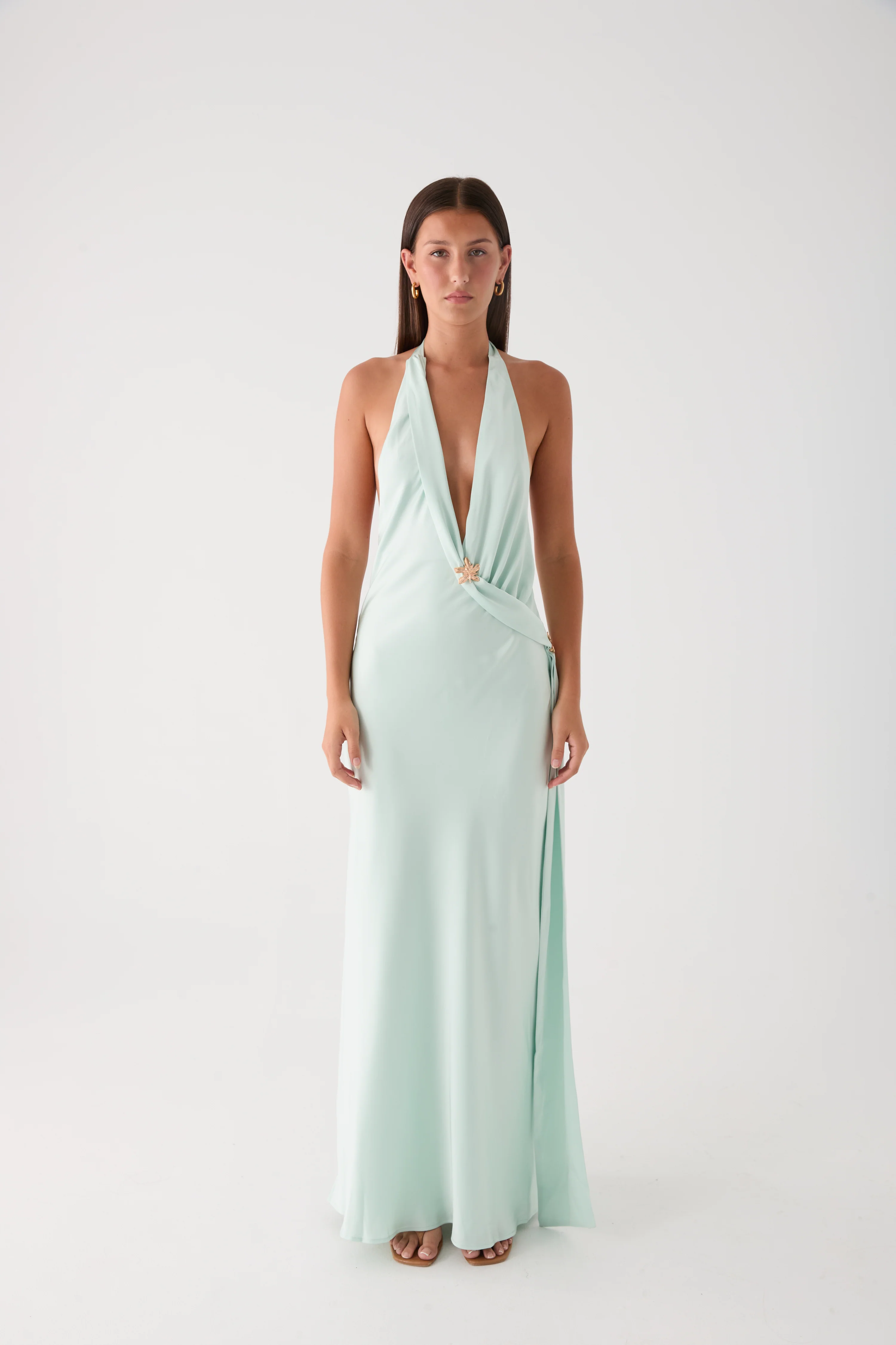 Eleni Halter Maxi Dress - Pistachio