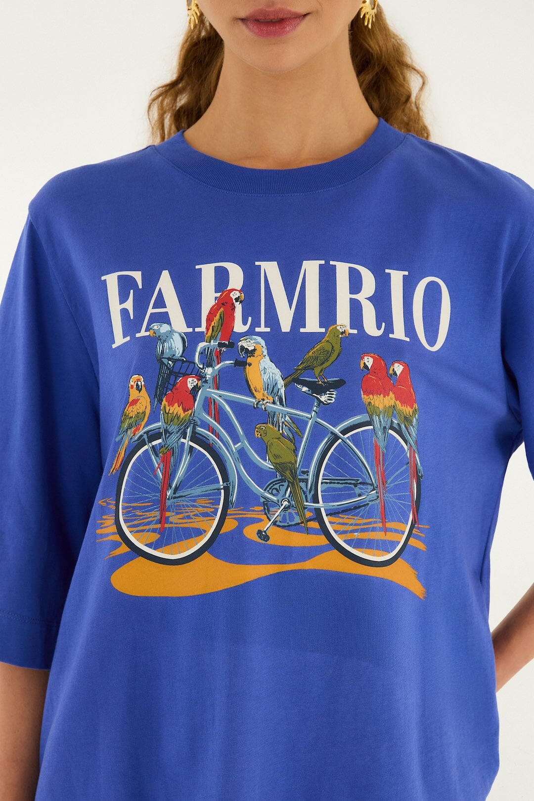 Blue Bike Birds  T-Shirt