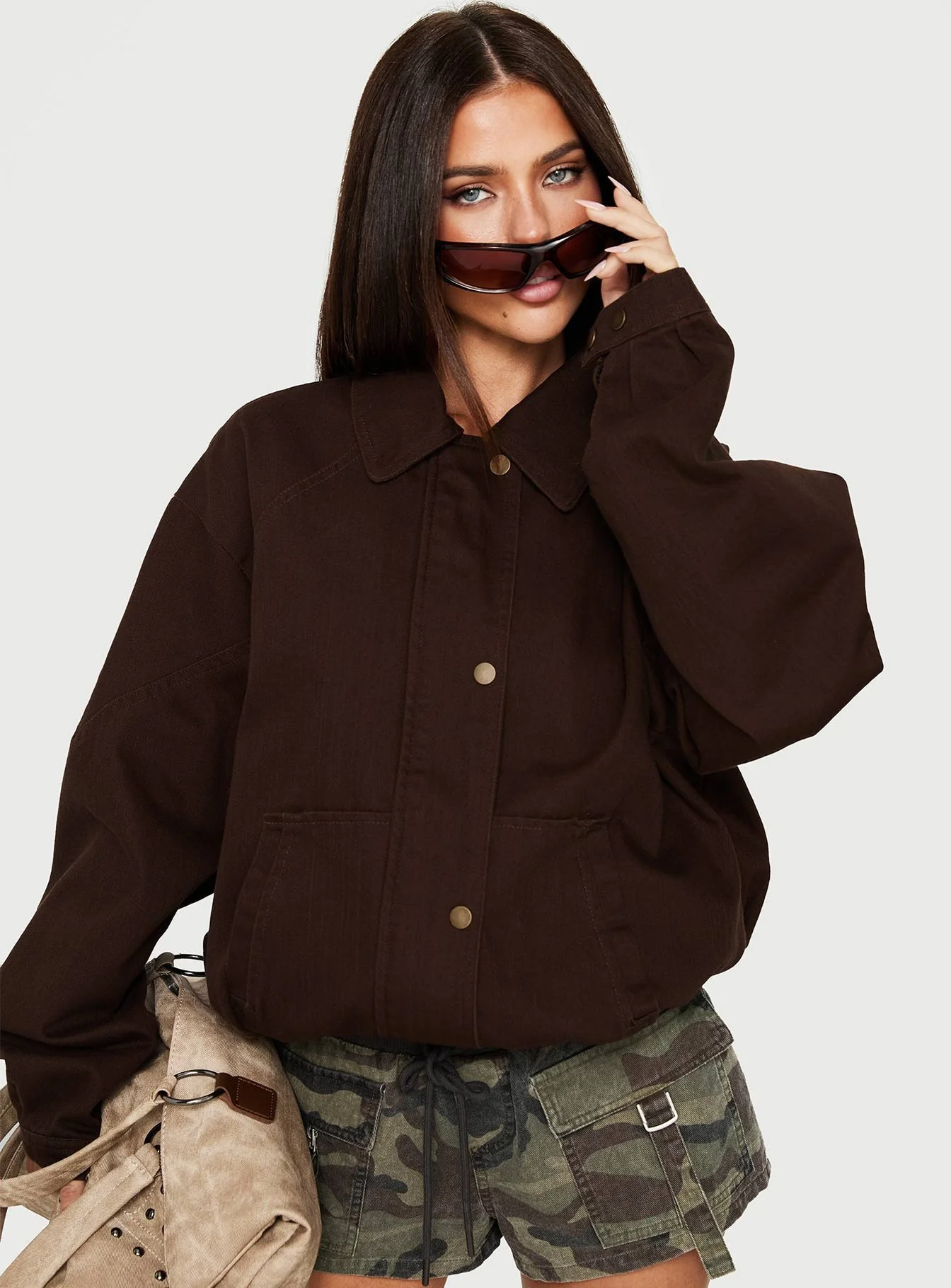 Jaxton Lightweight Denim Jacket Washed Brown