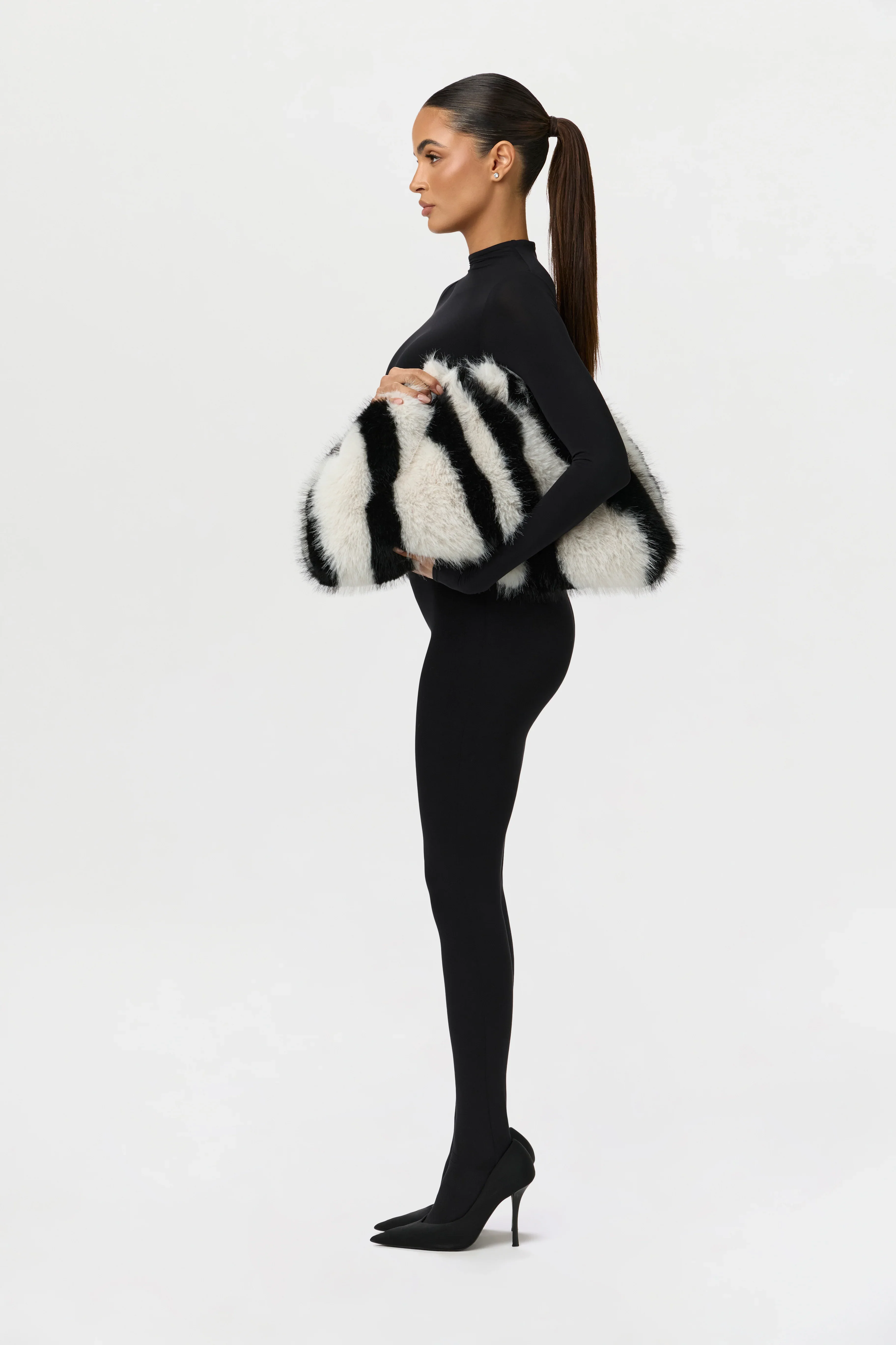 Faux Fur Animal Print Purse