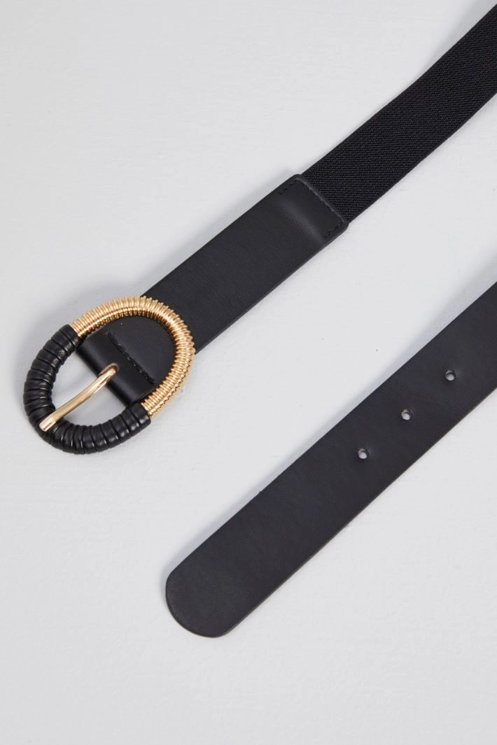 Belt with oval buckle - BLACK