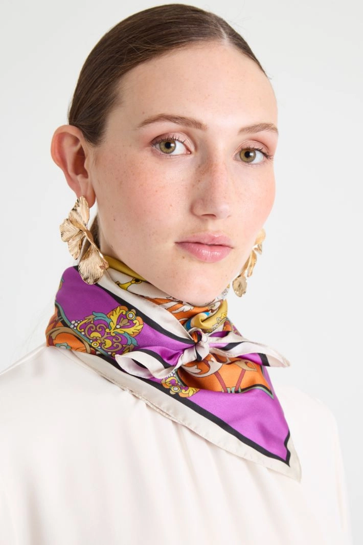 Silk twill scarf - YELLOW