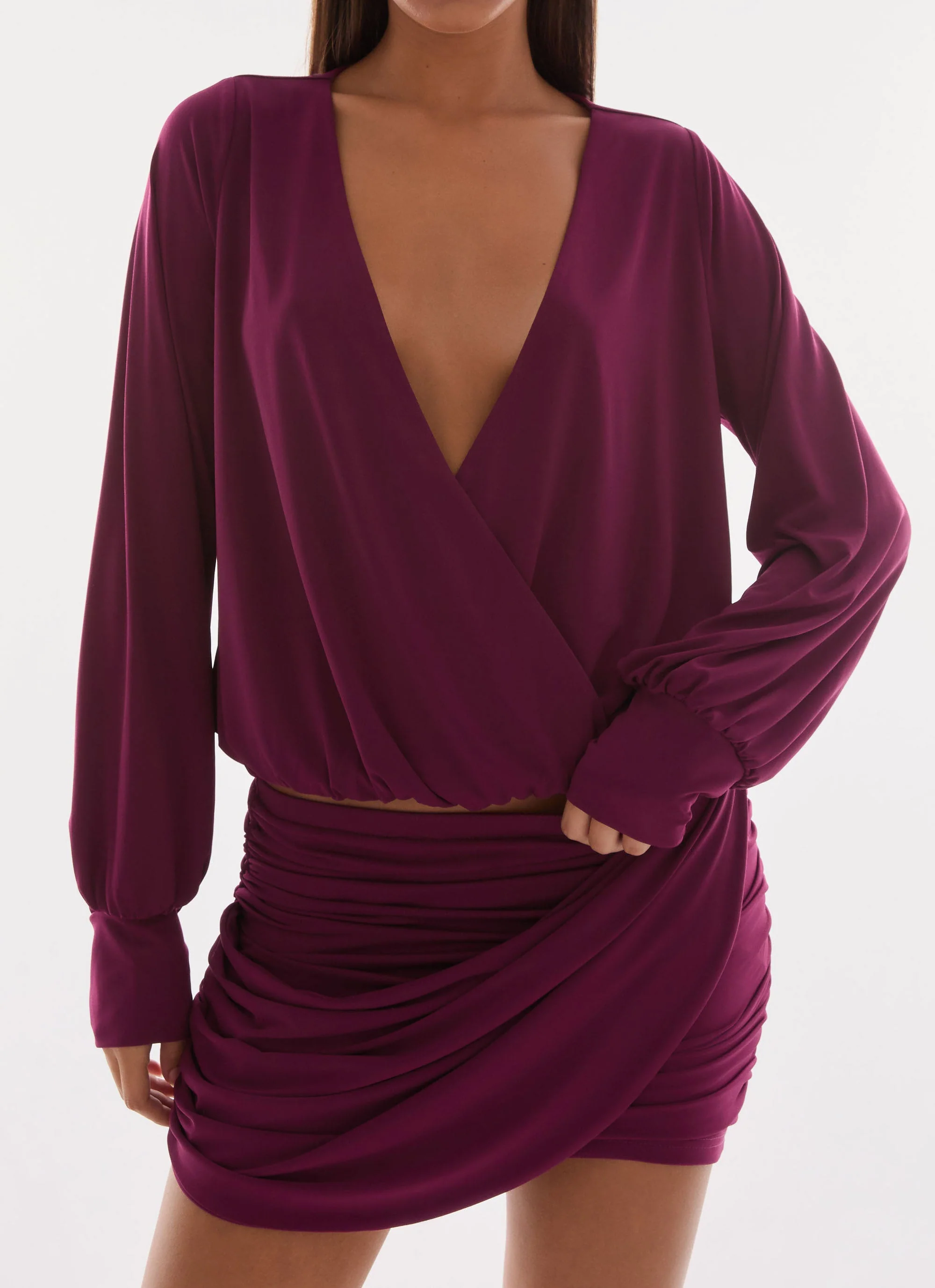 Ettah Long Sleeve Top - Plum