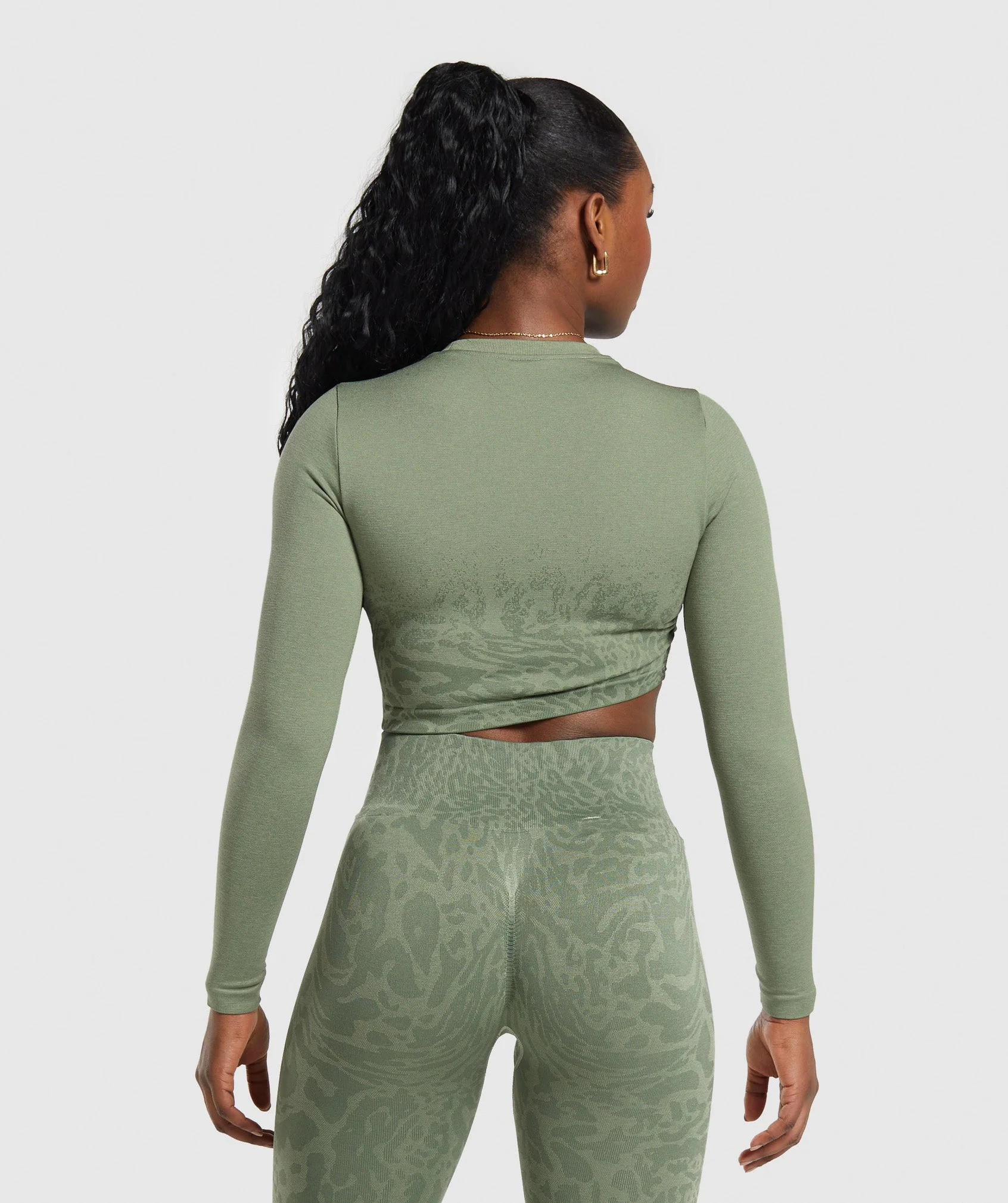 Adapt Safari Seamless Faded Long Sleeve Top Force Green/Faded Green