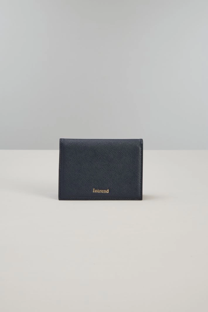 Saffiano effect card holder - NIGHT BLUE GOLD