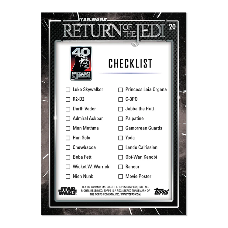 2023 Topps Star Wars: Return of the Jedi™ 40th Anniversary Card #20 - Movie Poster - Topps UK