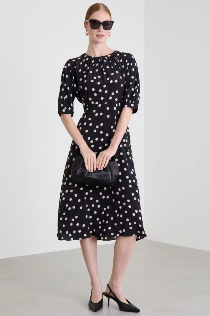 Crepe de chine dress - BLACK