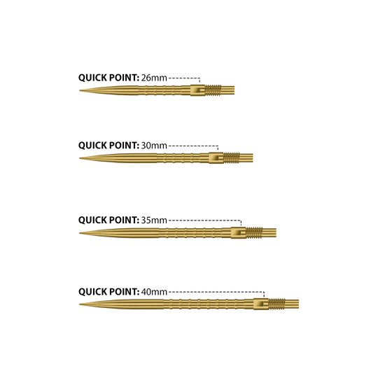 Harrows Quick Point Heavy Metal Dart Tips - Gold