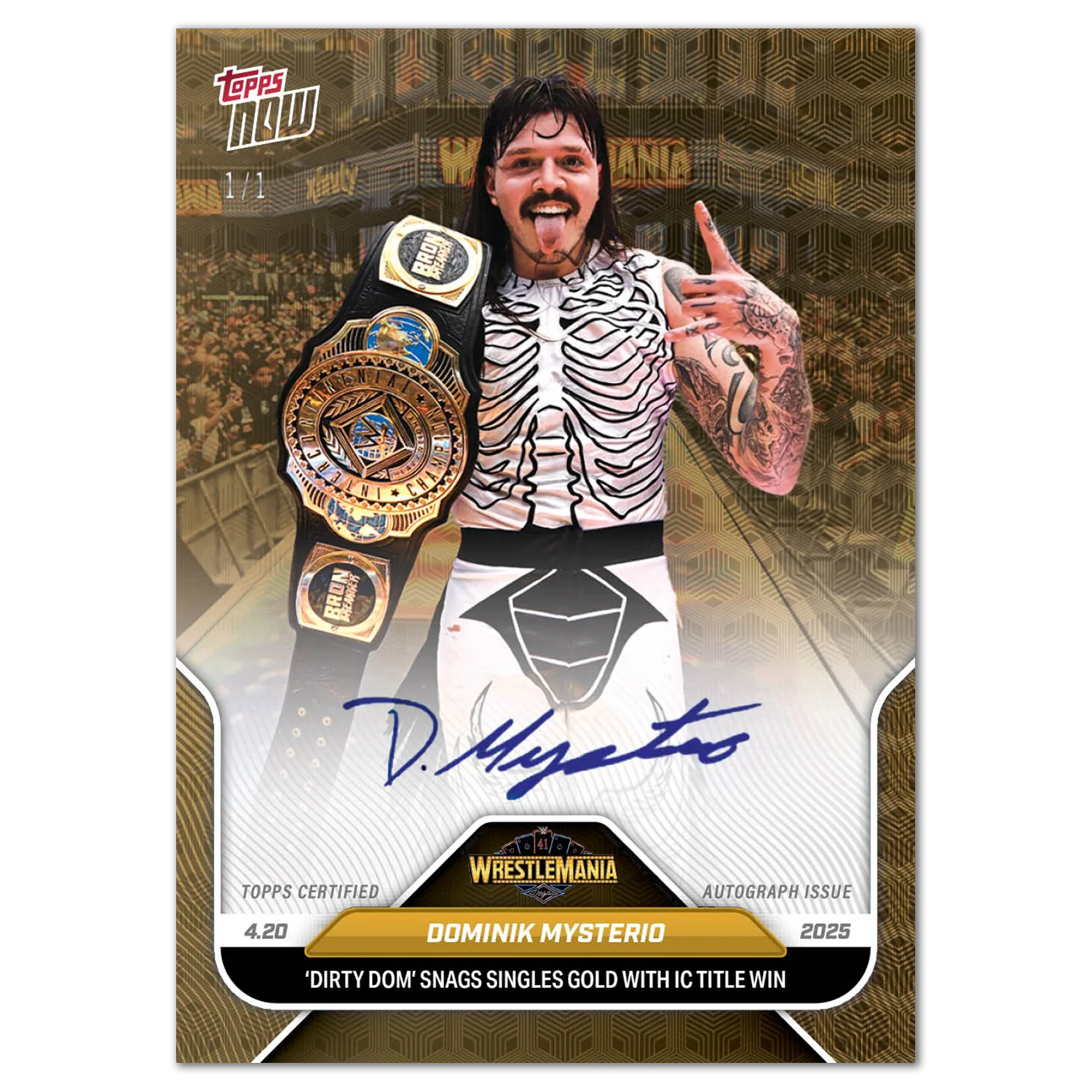 Dominik Mysterio - 2025 WWE Topps NOW® - Card 43 - LOOK FOR AUTOS