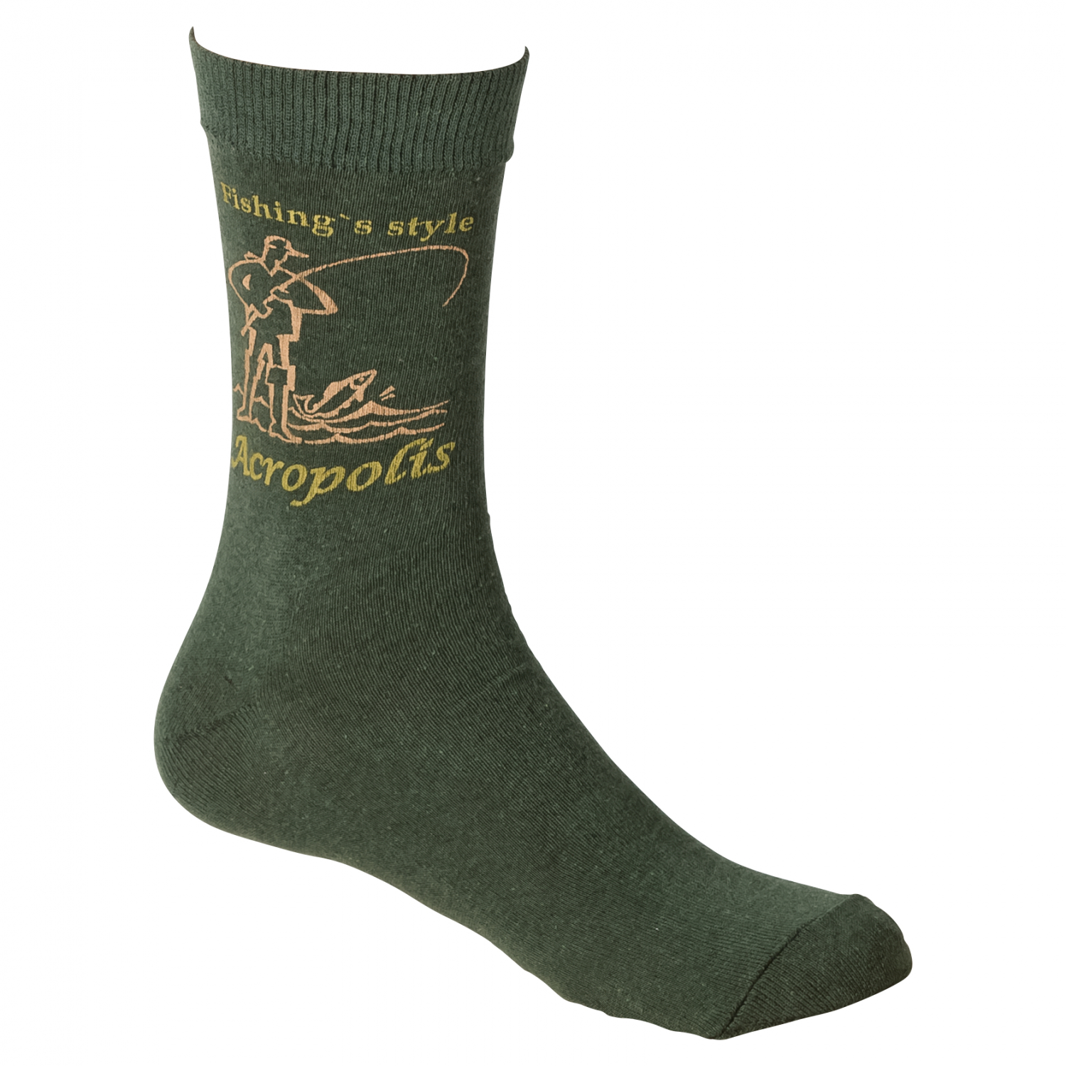 Acropolis Fishing's Style Socks Unisex (Olive\/Green)