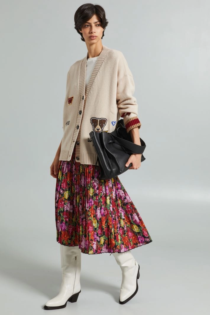 Skirt with contrasting basque - VIOLET PINK YELLOW