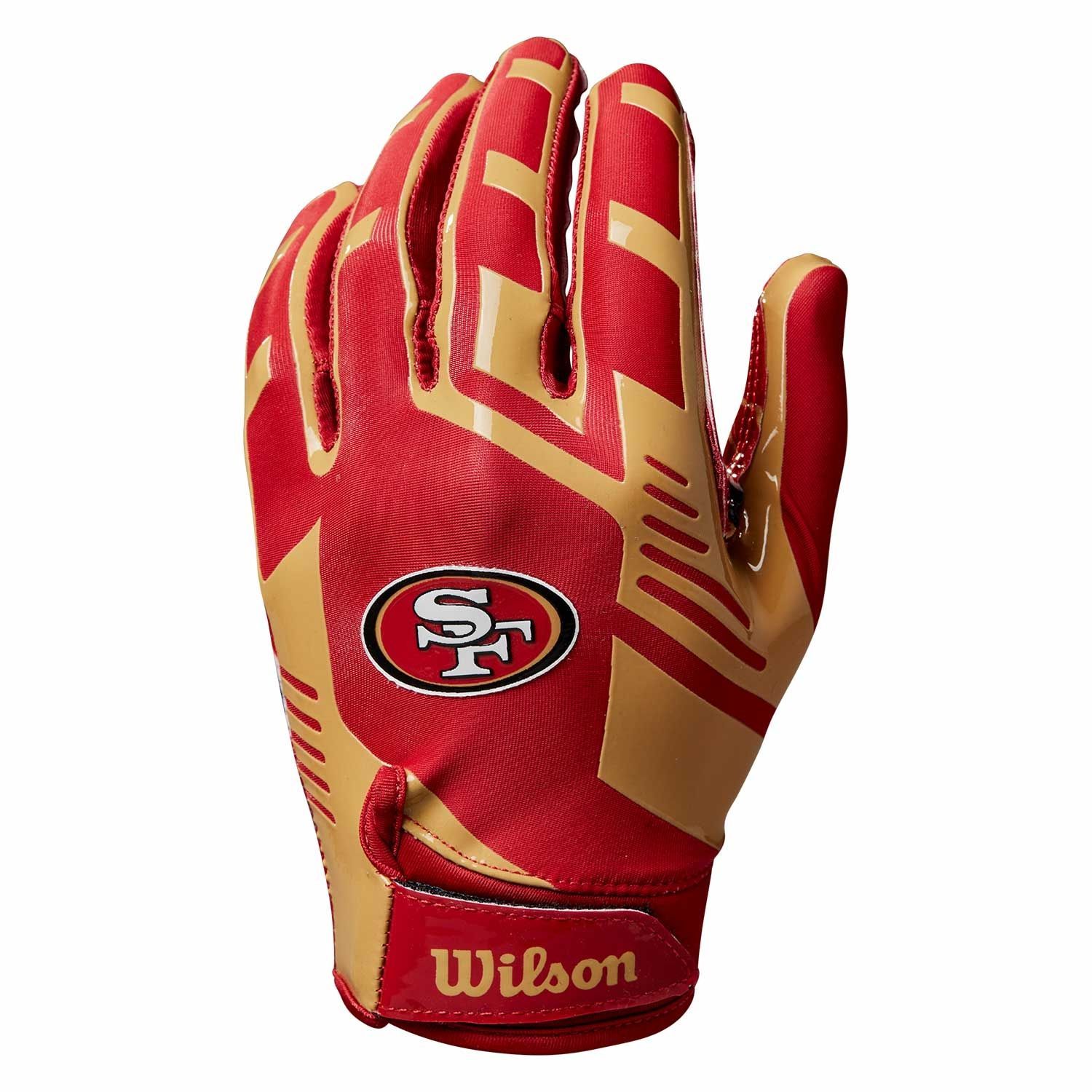 San Francisco 49ers Wilson Youth Stretch-Fit NFL Receivers Gloves (KIDS)