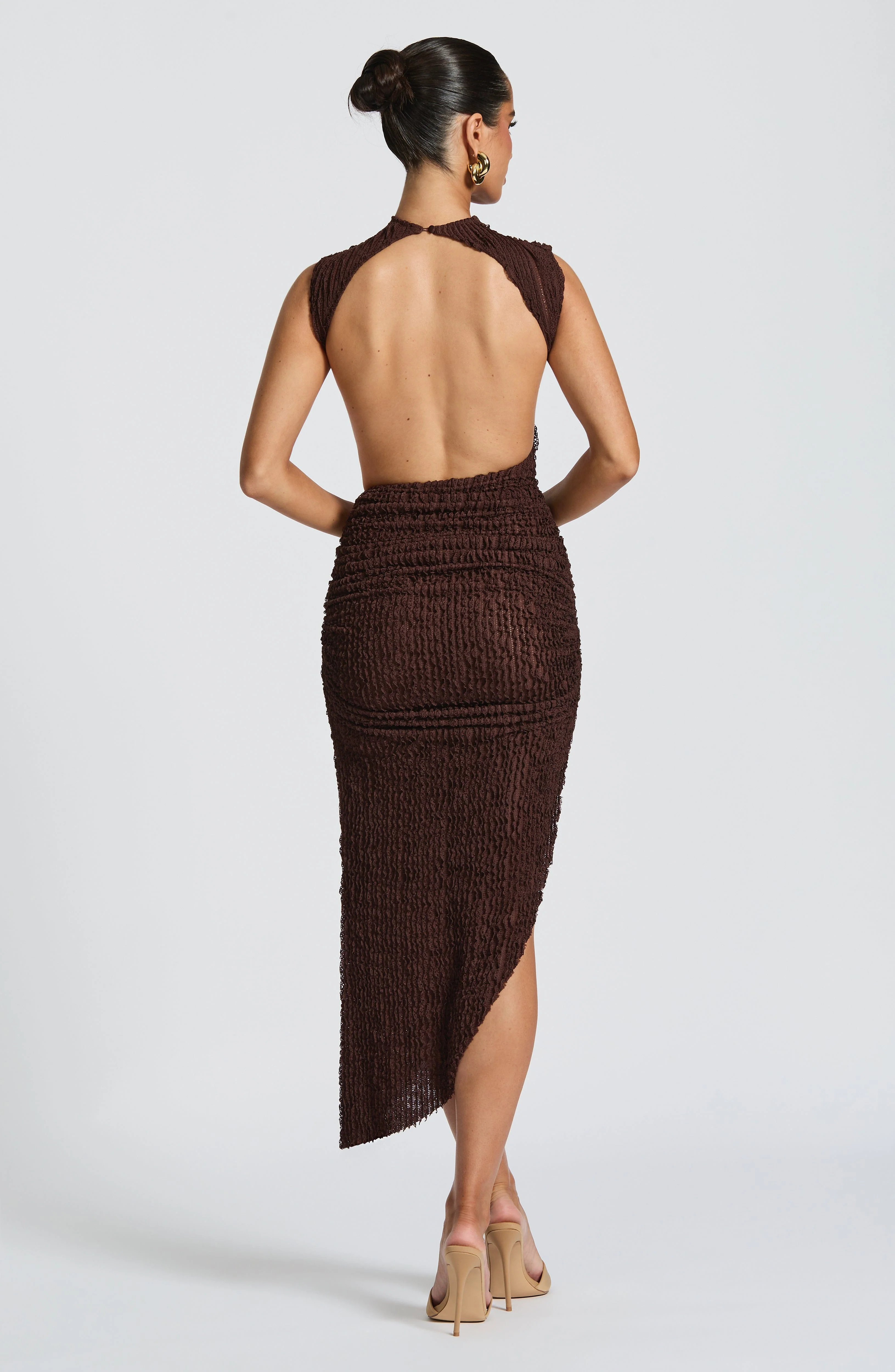 Aphrodite Midi Dress - Plum Brown
