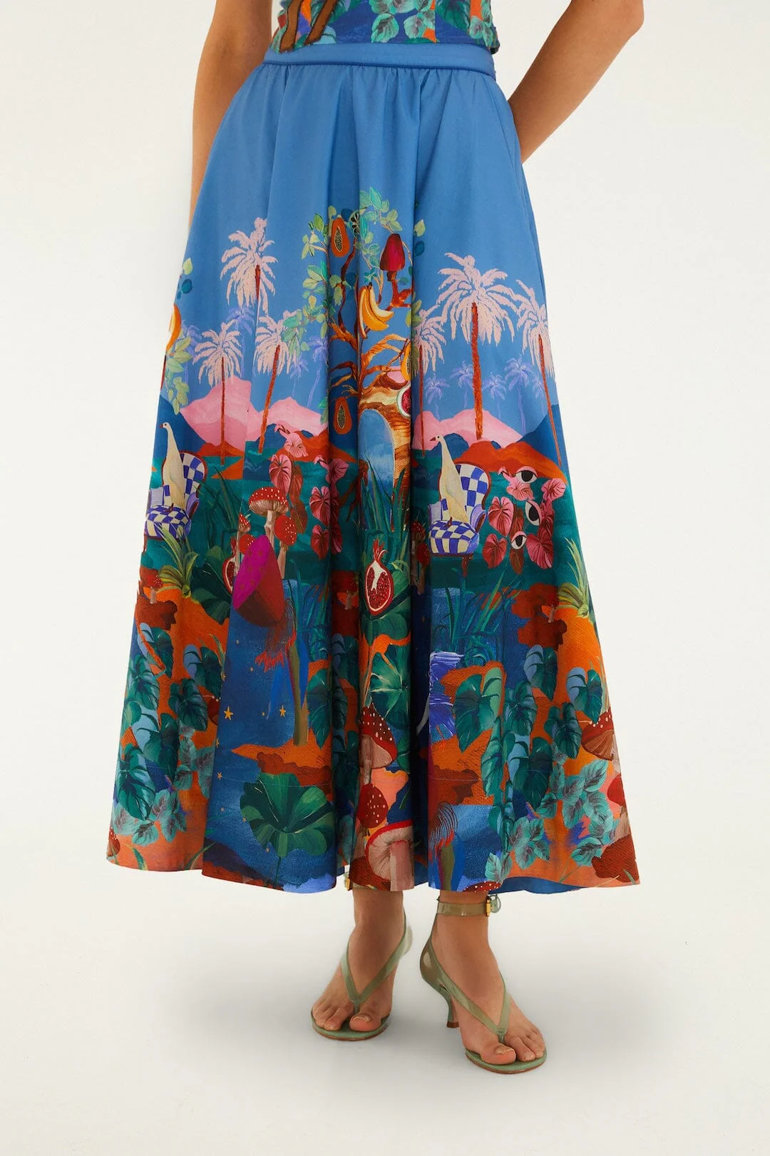Mushroom Dream Landscape Embroidered Sleeveless Top