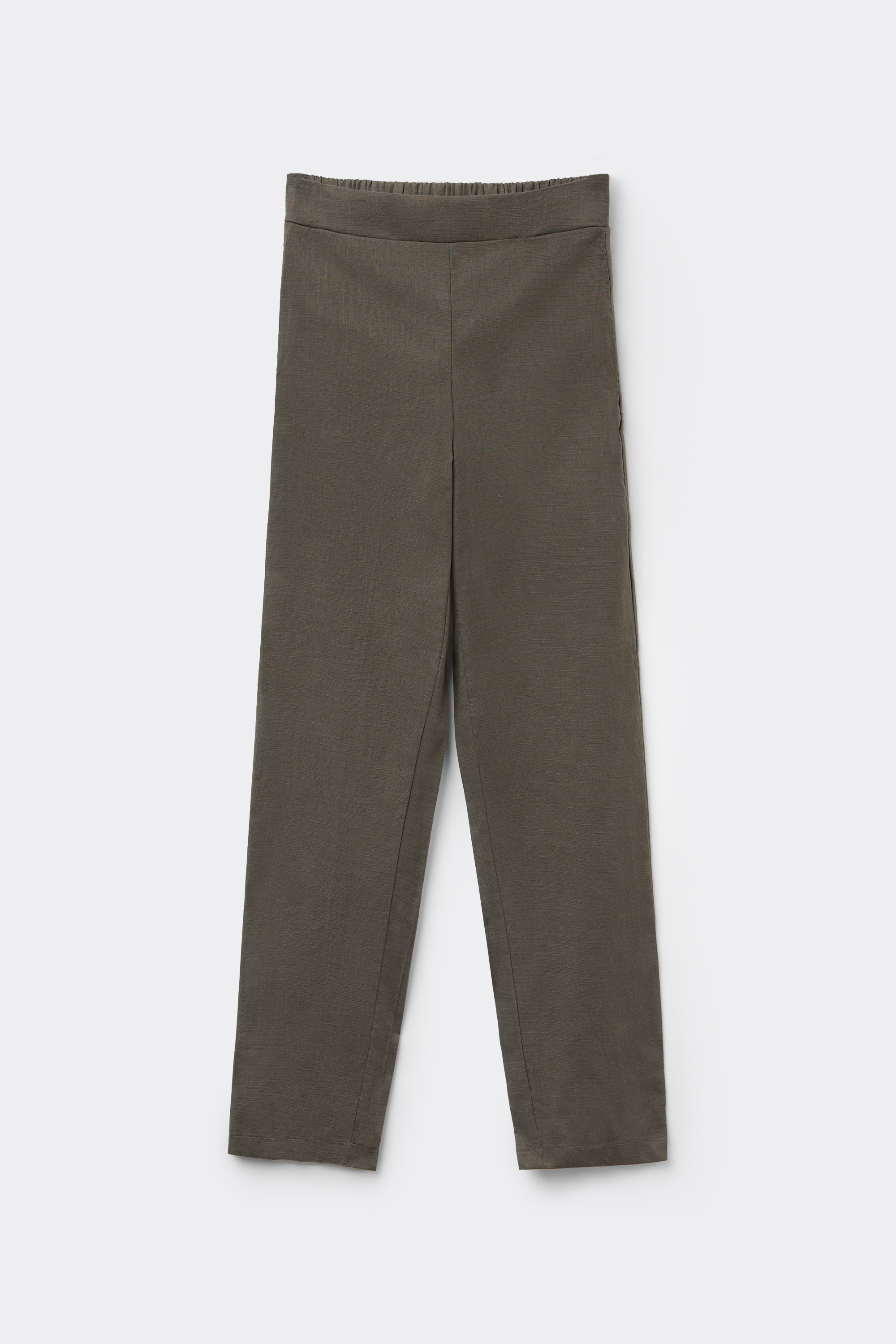 Cotton Canvas Cigarette Trousers