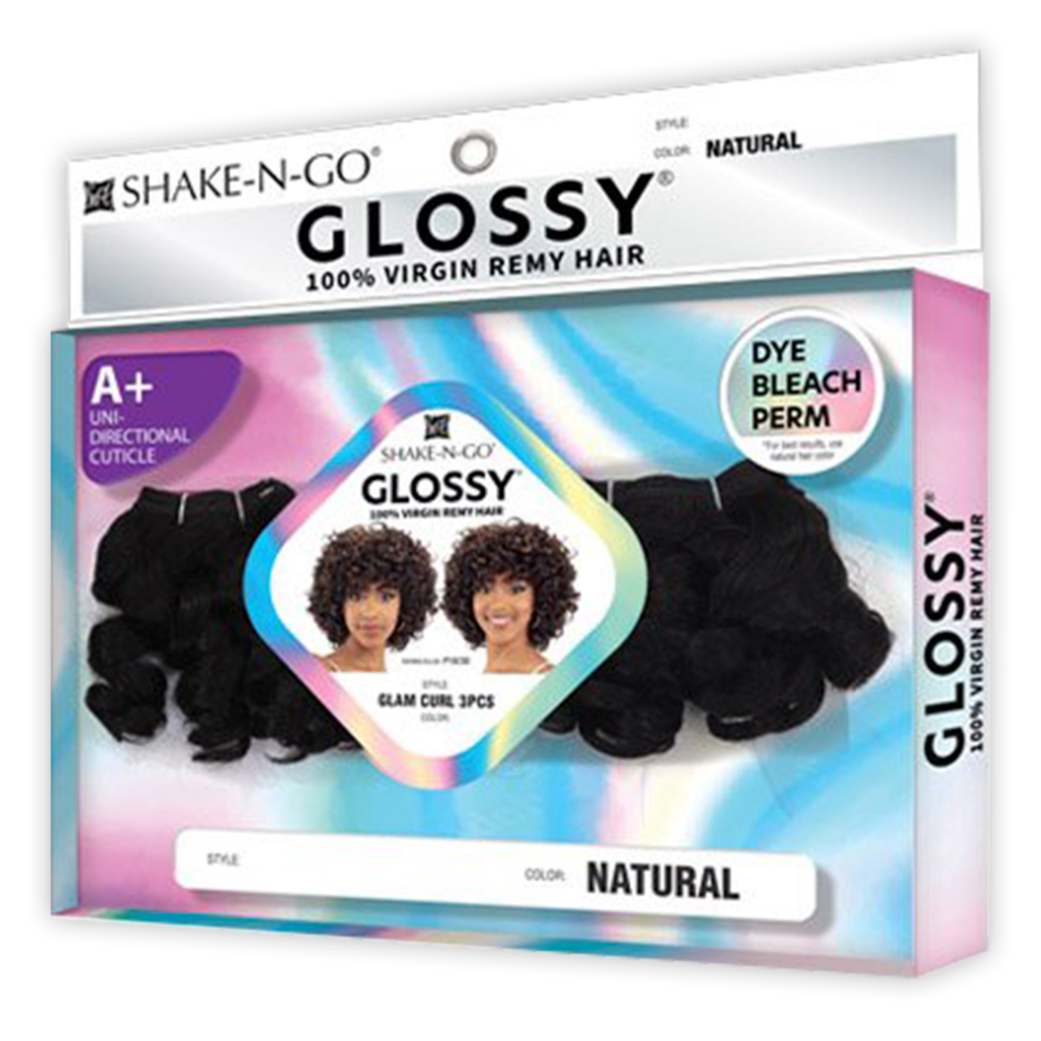 Shake-N-Go Virgin Remy Hair Weave Glossy 3Pcs Glam Curl