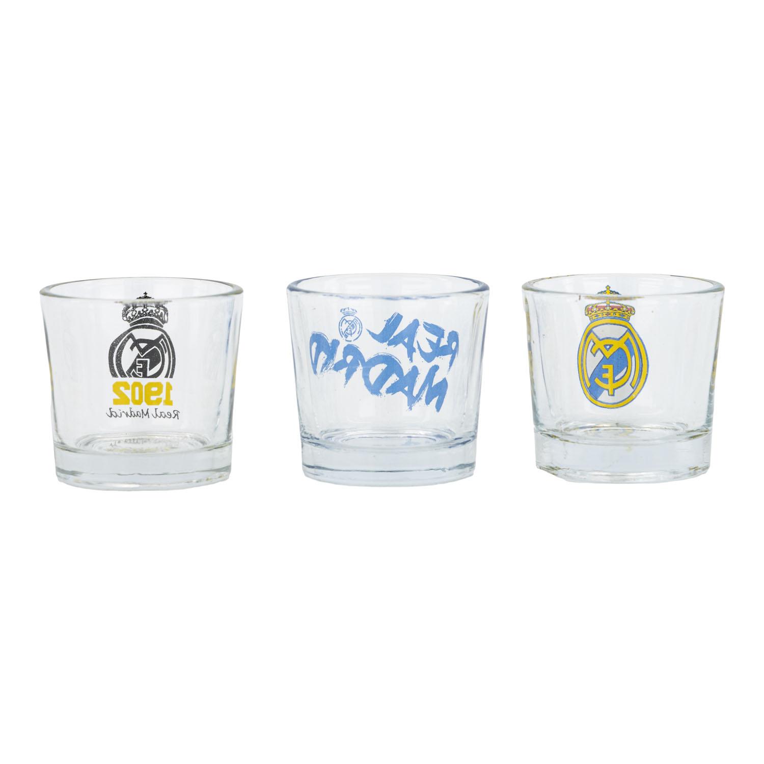 50ml Pack 3 Shot Glasses Real Madrid