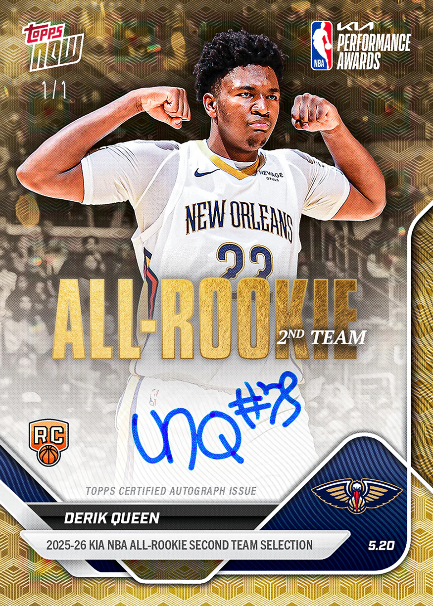 Derik Queen - 2025-26 NBA Topps NOW® - Card AR08 - PR: 1344
